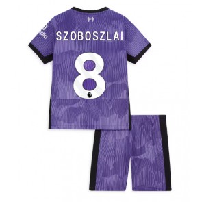 Lacne Dětský Futbalové dres Liverpool Szoboszlai Dominik #8 2023-24 Krátky Rukáv - Tretina (+ trenírky)